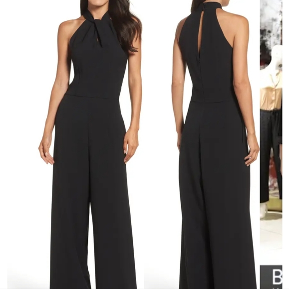 Halter Neck Jumpsuit by JULIA JORDAN plus size 14w black